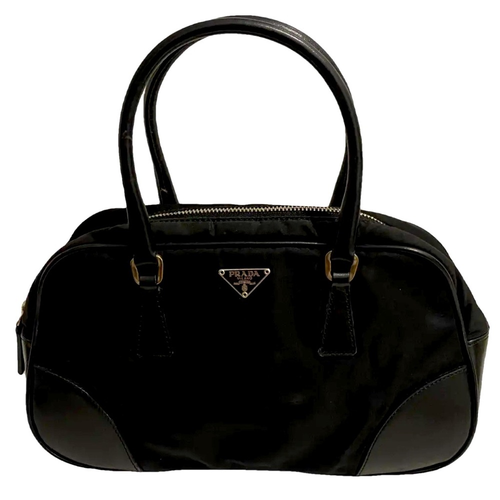 Authentic  PRADA Vintage Nylon Cinghiale Bowler Black.